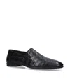 Brotini Crocodile Leather Slippers In Brown