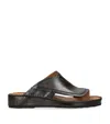 Brotini Leather Anticato Sandals In Brown