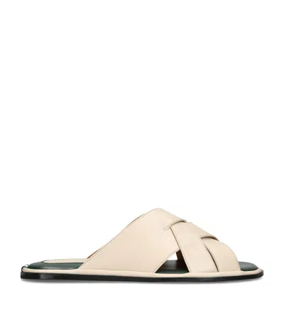 Brotini Leather Cross-strap Sandals In Ivory