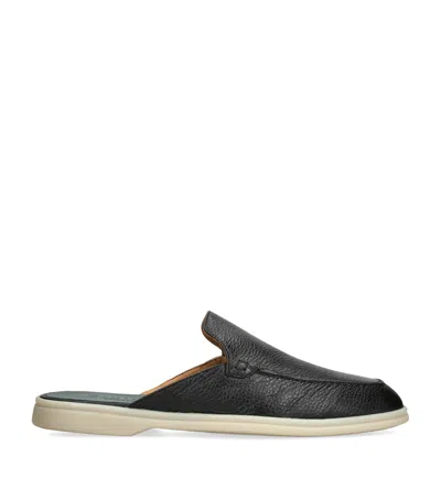 Brotini Leather Mules In Black