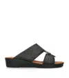 Brotini Leather Struzzo Sandals In Black