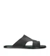 Brotini Leather Two-strap Sandals In Black