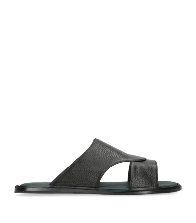 Brotini Leather Two-strap Sandals In Brown