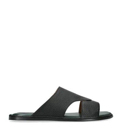 Brotini Leather Two-strap Sandals In Black