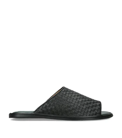 Brotini Leather Woven Sandals In Black