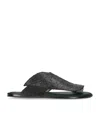 Brotini Lizard Leather Wave Sandals In Black