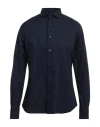 Brouback Man Shirt Navy Blue Size 17 ¾ Cotton, Elastane