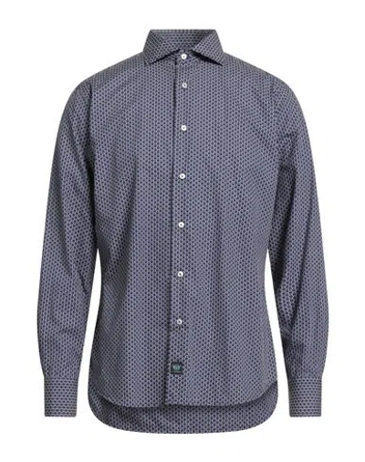 Brouback Man Shirt Navy Size 16 Cotton In Blue