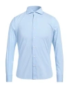 Brouback Man Shirt Sky Blue Size 15 Cotton, Elastane