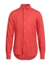 Brouback Man Shirt Tomato Red Size 15 ¾ Linen