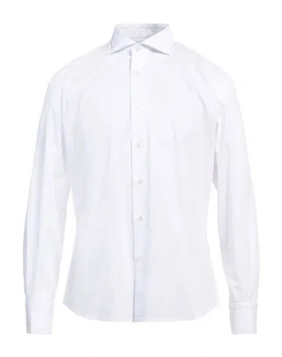 Brouback Man Shirt White Size 17 Cotton, Elastane