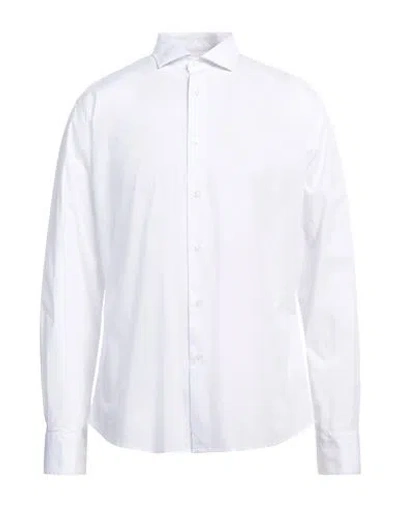 Brouback Man Shirt White Size 17 ½ Cotton, Elastane
