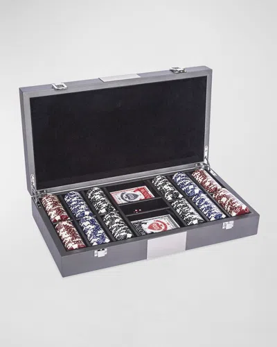 Brouk & Co 300-chip Poker Set In Wooden Case In Gunmetal