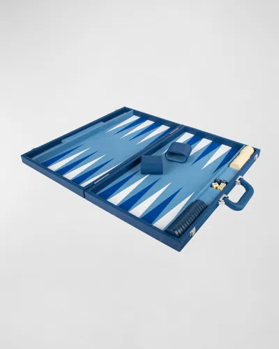 Brouk & Co Backgammon Set With Vegan Leather Case In Blue