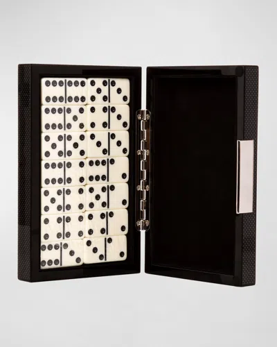 Brouk & Co High-gloss Wood %26 Velvet Domino Set In Carbon Fiber