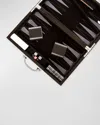 Brouk & Co High-gloss Wood With Velvet Backgammon Game Set In Carbon Fiber