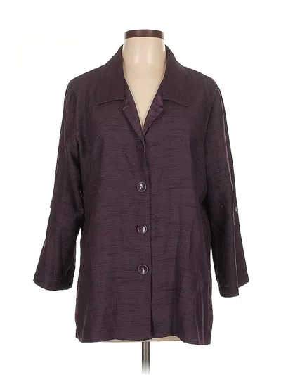 Pre-owned Brownstone Studio New York 3/4 Sleeve Blouse In Burgundy