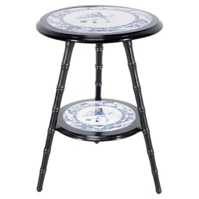 Pre-owned Brown-westhead & Moore Aesthetic Movement Side Table With Jeddo Pattern Plate By Brown Westhead & Moore