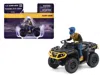 Brp Models Can-am Outlander Xt-p 1000r Atv Iron Gray And Neo Yellow With Driver Figure 1/32 Diecast Model By Br In Black