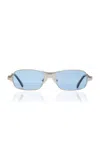 Bru Eyewear Aitken Polarized Satinless Steeel Sunglasses In Blue