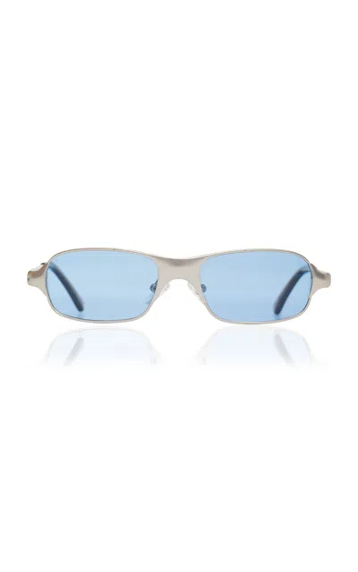 Bru Eyewear Aitken Polarized Satinless Steeel Sunglasses In Blue