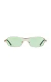 Bru Eyewear Aitken Polarized Satinless Steeel Sunglasses In Green
