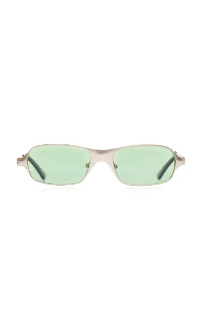 Bru Eyewear Aitken Polarized Satinless Steeel Sunglasses In Green