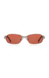 Bru Eyewear Aitken Polarized Satinless Steeel Sunglasses In Red
