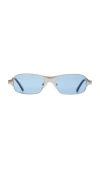 Bru Eyewear Aitken Rectangle Sunglasses In Metallic Silver