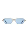 Bru Eyewear Aitken Rectangle Sunglasses In Sky