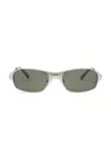 Bru Eyewear Aitken Rectangle Sunglasses In Soot