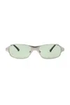 Bru Eyewear Aitken Rectangle Sunglasses In Swamp