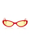 Bru Eyewear Linden Acetate Sunglasses In Red