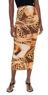 Bruceglen Cheetah Dot Python Knit Maxi Skirt Cheetah Dot Python In Multi