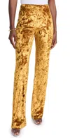 Bruceglen Crushed Velvet Wideleg Pants Gold In Gold
