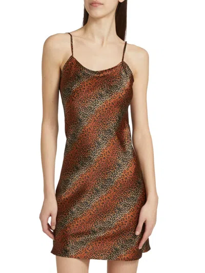 Bruceglen Women's Leopard Slip Minidress In Brown