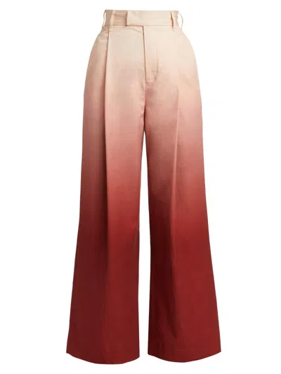 Bruceglen Women's Ombré Cotton High-rise Wide-leg Pants In Brown