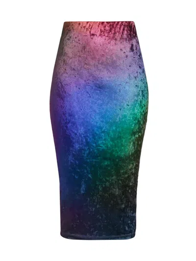Bruceglen Women's Prism Crushed Velvet Pencil Skirt In Blue