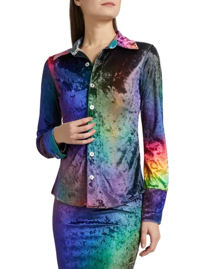Bruceglen Women's Prism Crushed Velvet Shirt In Multi