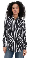 Bruceglen Zebra Button Up Blouse Zebra In Multi