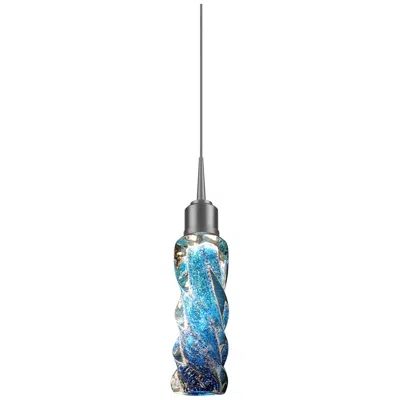 Bruck Lighting Aria Led Pendant - Chrome Finish - Blue Glass Shade