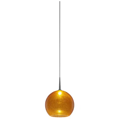 Bruck Lighting Bobo 2 - Pendant - Led - 4" Kiss Canopy - Chrome Finish - Amber Glass