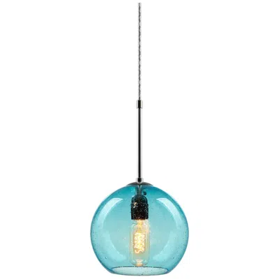 Bruck Lighting Bobo 3 - Pendant - Led - 4" Kiss Canopy - Bronze Finish - Aqua Glass