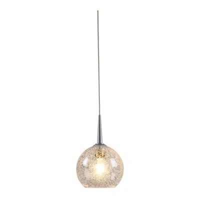 Bruck Lighting Bruck Bobo 1 4"w Matte Chrome Mini Pendant W/ Seeded Glass