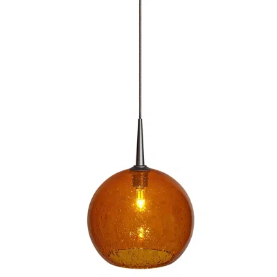 Bruck Lighting Bruck Bobo 6" Wide Matte Chrome Amber Art Glass Mini Pendant