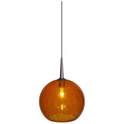 Bruck Lighting Bruck Bobo-2 Chrome And Amber Glass 6" Wide Mini Pendant.
