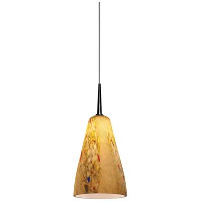 Bruck Lighting Bruck Zara 4 1/2" Wide Chrome Mini Pendant W/ Cinnamon Glass