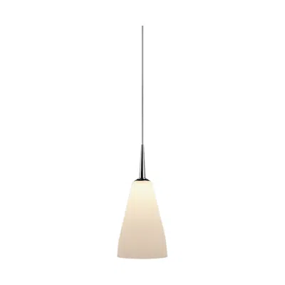 Bruck Lighting Bruck Zara 4" Wide Chrome Mini Pendant W/ White Glass