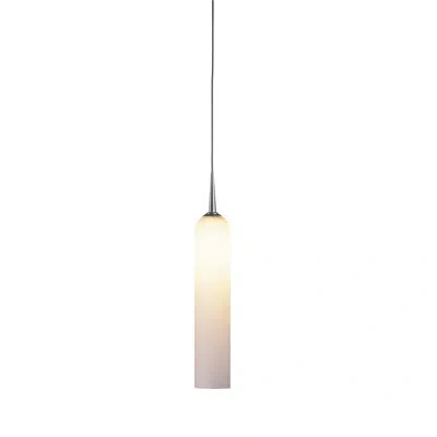 Bruck Lighting Candle - Pendant - Led - 4" Kiss Canopy - Matte Chrome Finish - Matte White Glass Shade In Multi