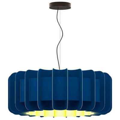 Bruck Lighting Clarissa Pendant Wep - Blue Shade - Black Canopy - Size 29.1 Made To Order